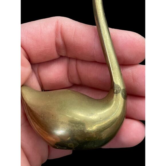 Brass Swan Ring Holder Figure Vintage Korea Long Neck Goose Needs Cleaning READ - Picture 9 of 13